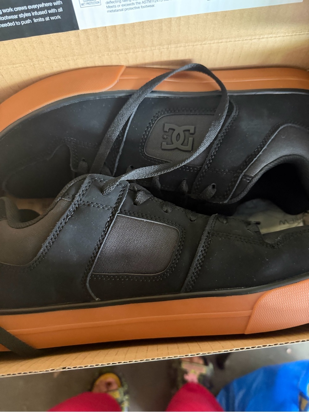 DC Men’s Black Sneakers with Brown Gum Sole